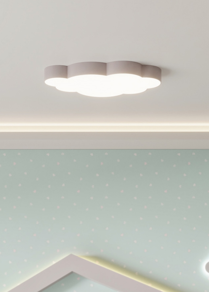 Soft Pink Kids Room Ceiling Light with Cloud Design