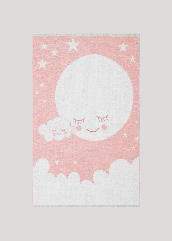 Pink and White Cloudy  Sky Soft Carpet for Kids Room