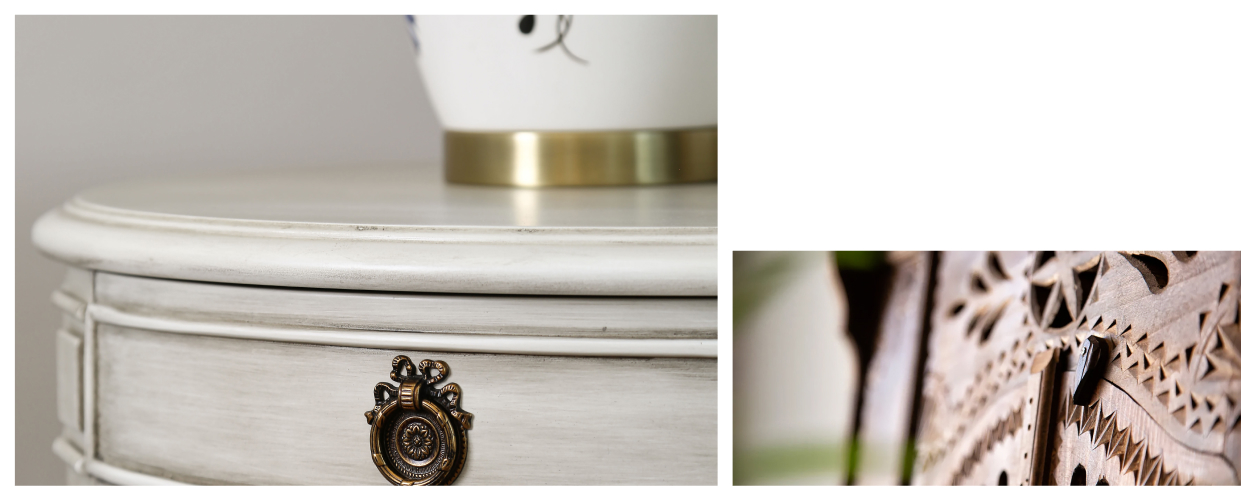 authentic wooden furniture closeup shot