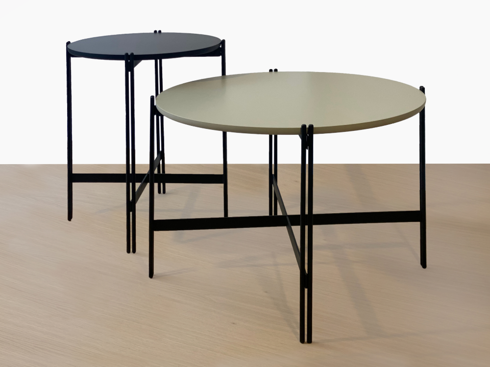 Mink and Black Lacquer Top Smart Chic Coffe Table Set